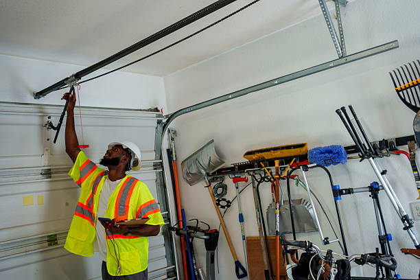 Professional Garage Door Panel Replacement technician working in Polk County County, NC